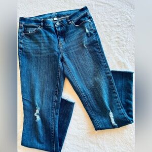 LOFT Distressed Blue Skinny Jeans